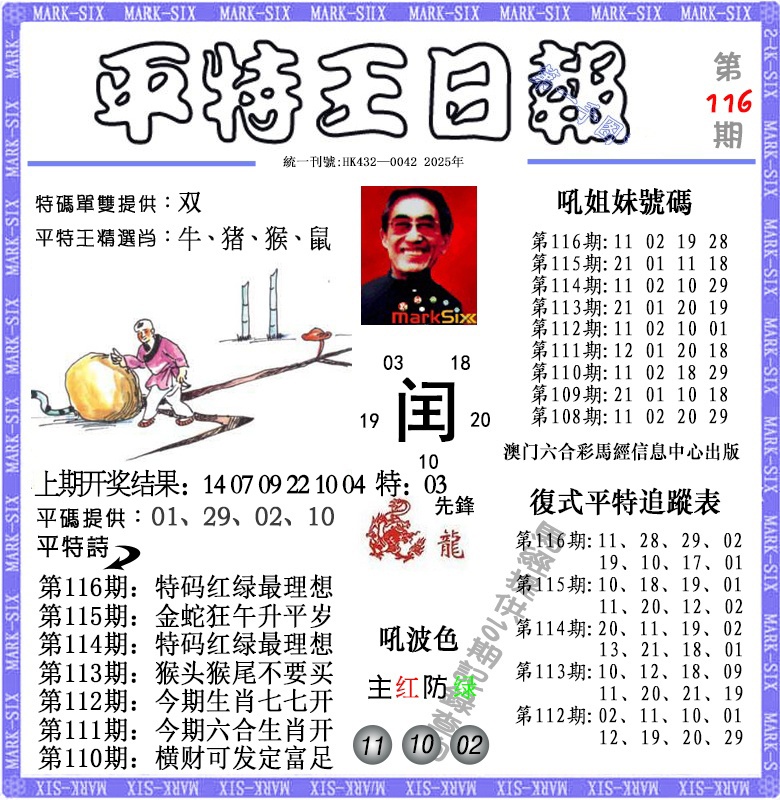 116期平特王日报[图]