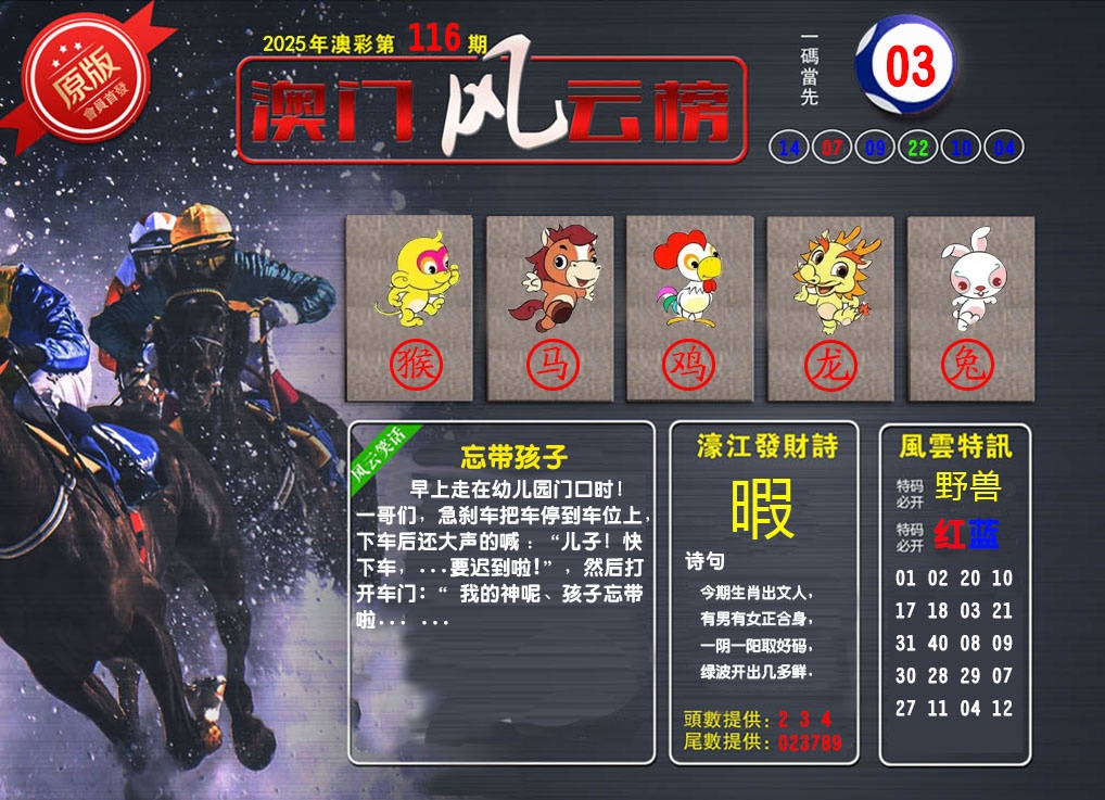 116期澳门风云榜[图]