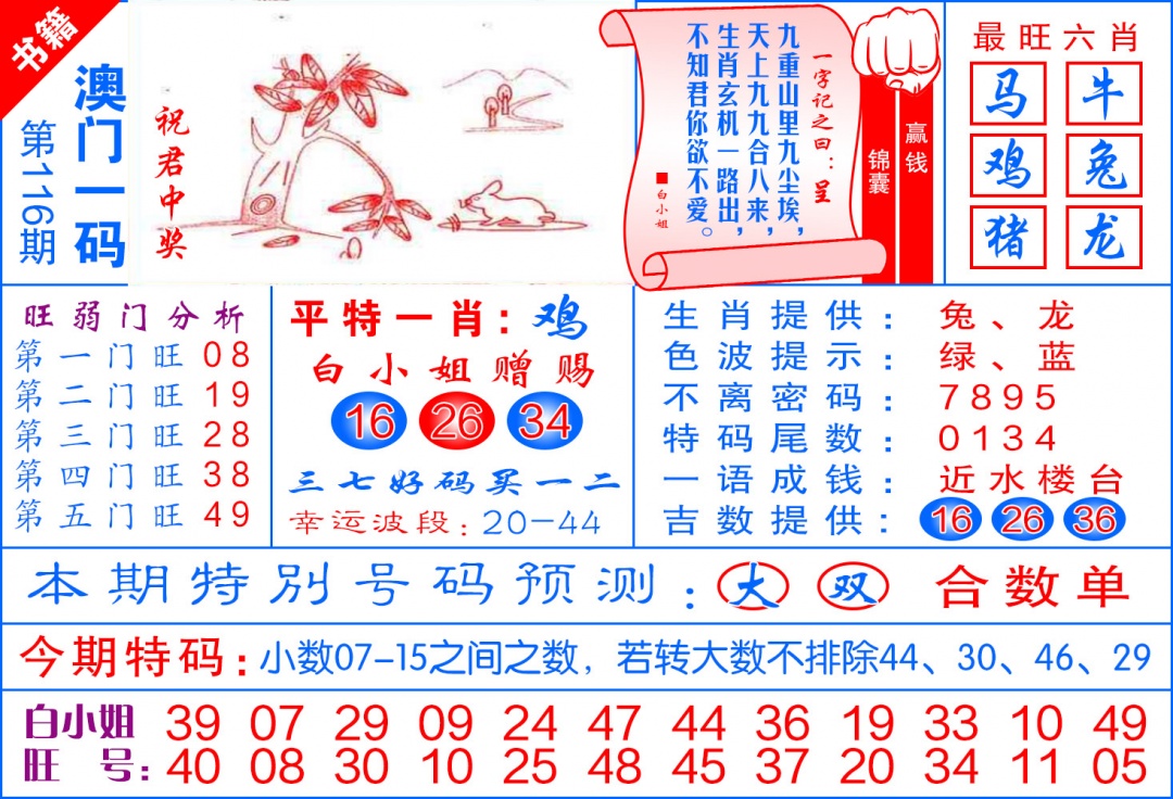 116期澳门飞龙宝典[图]