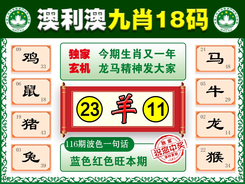 116期澳利澳九肖[图]