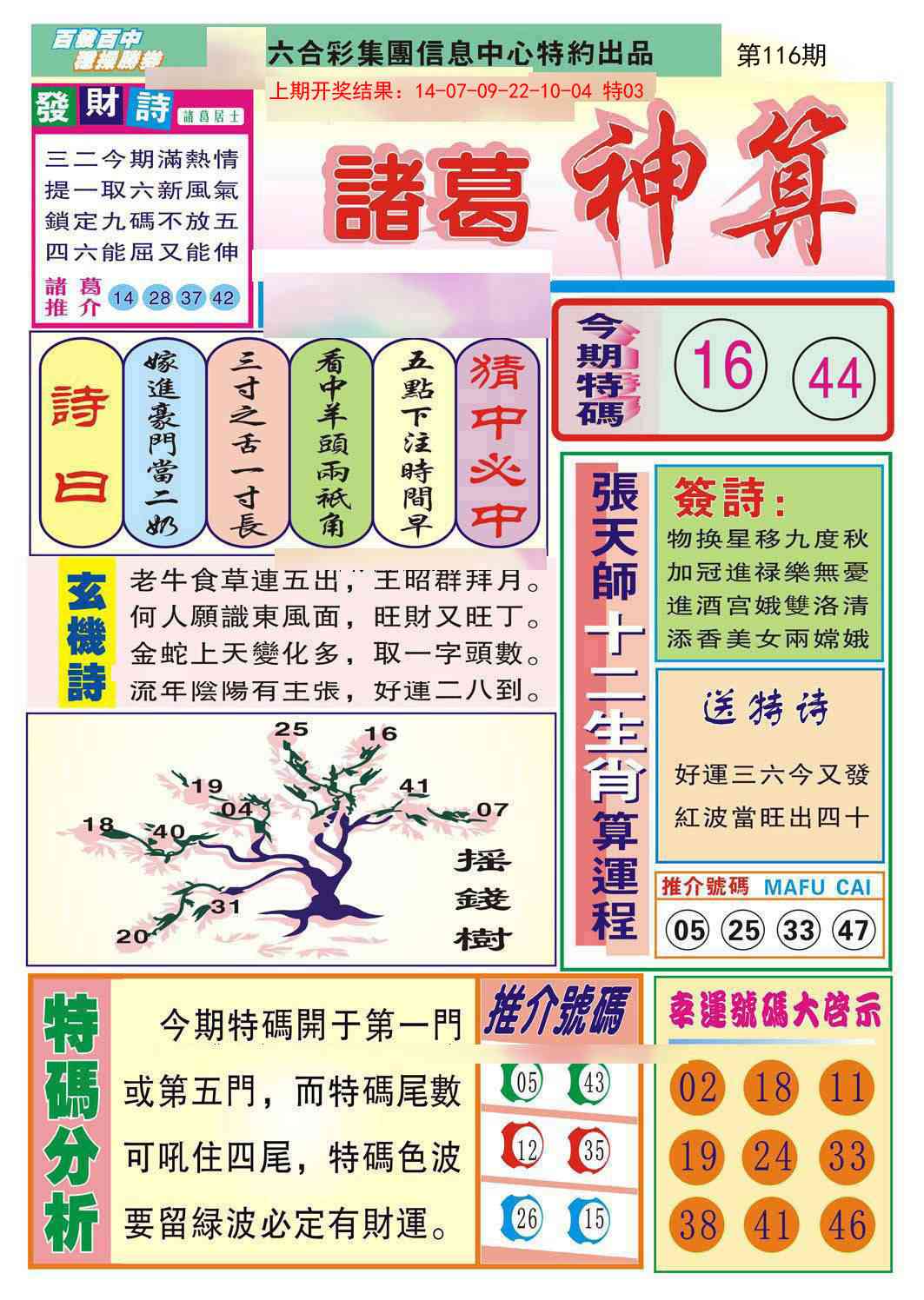 116期诸葛神算[图]