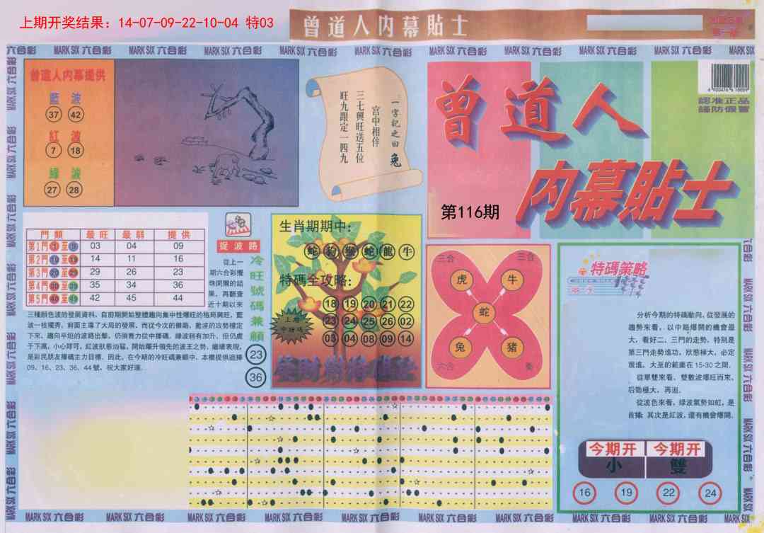 116期曾道人内幕贴士A[图]