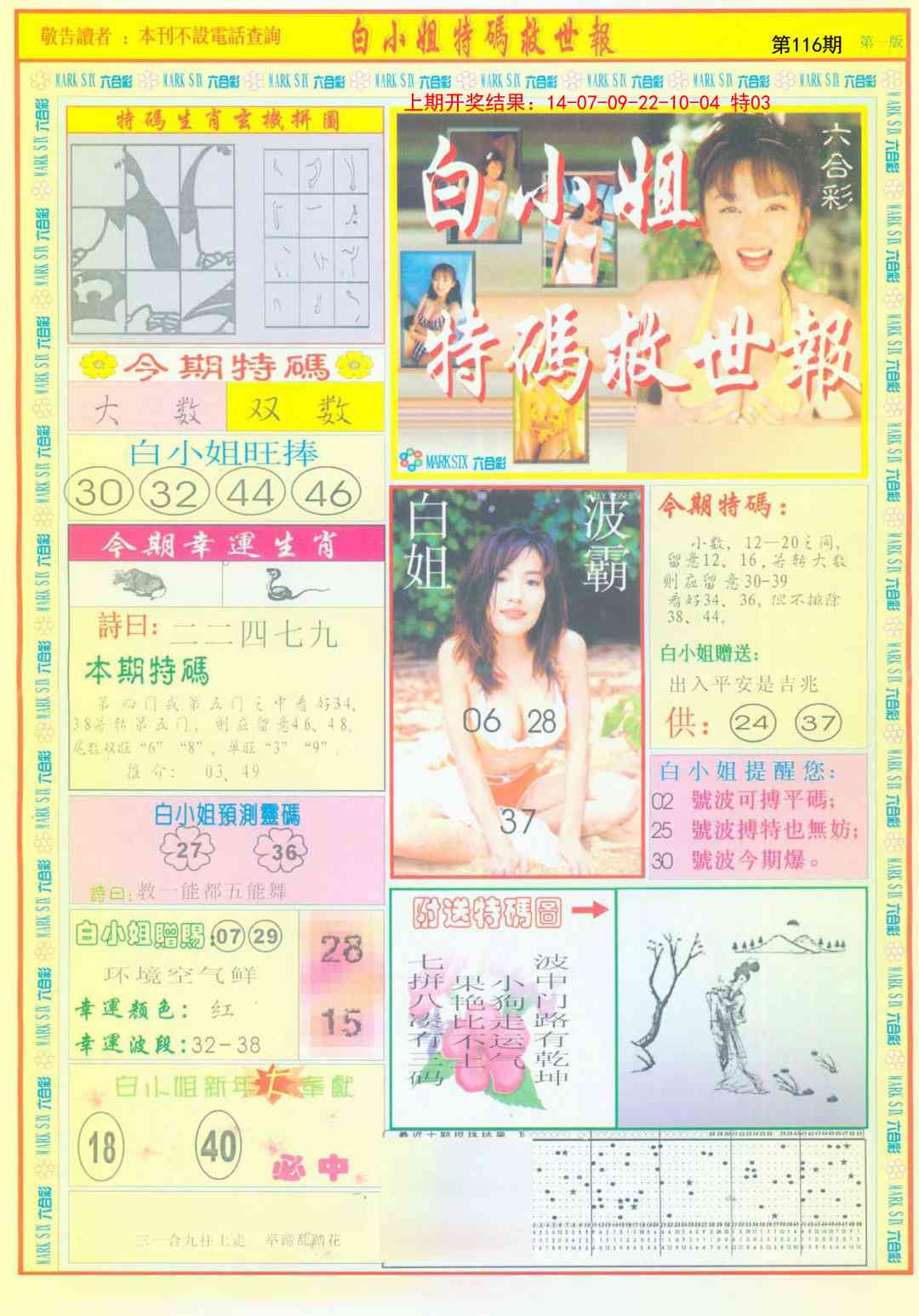 116期白小姐急旋风A[图]