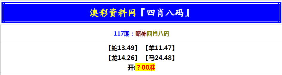 117期赌神四肖八码[图]