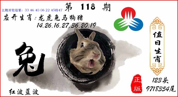 118期值日生肖[图]