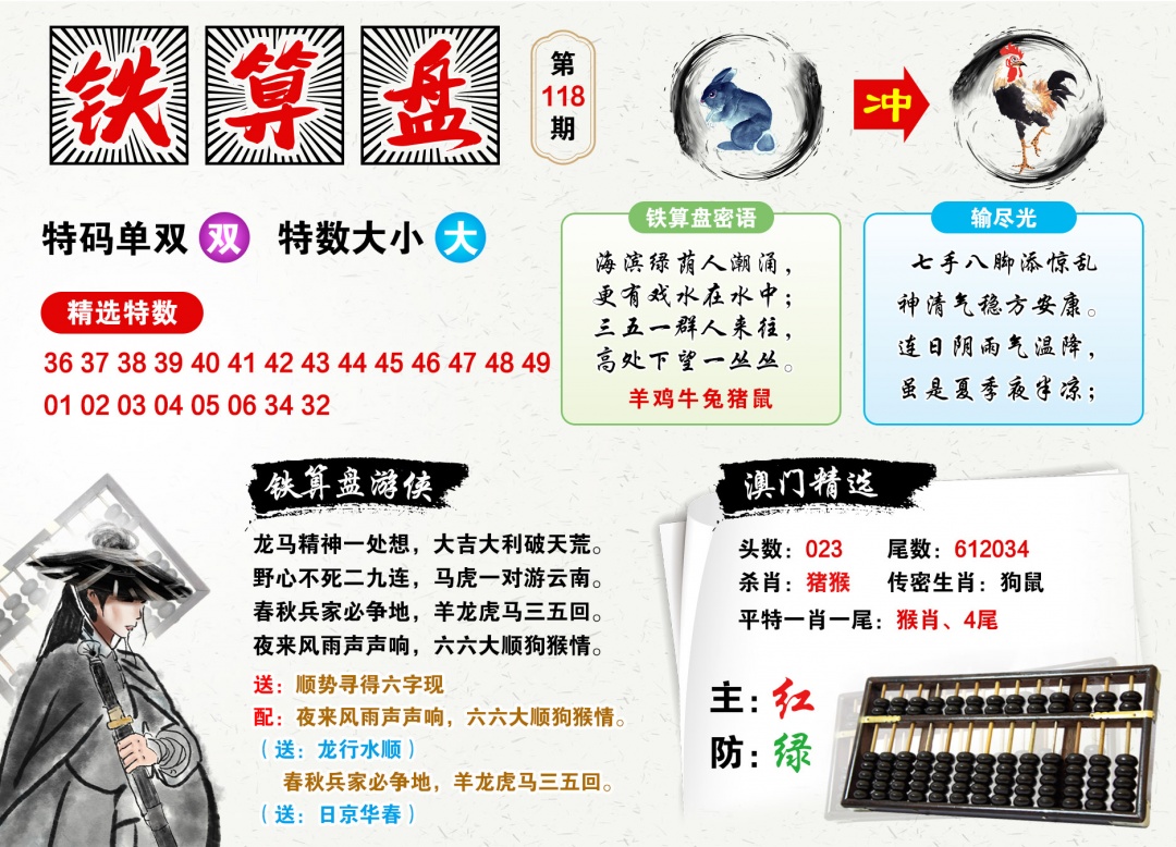 118期澳门铁算盘[图]