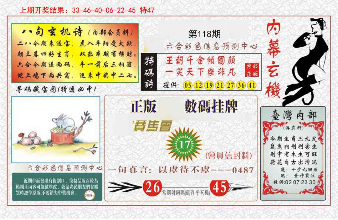 118期内幕玄机报[图]