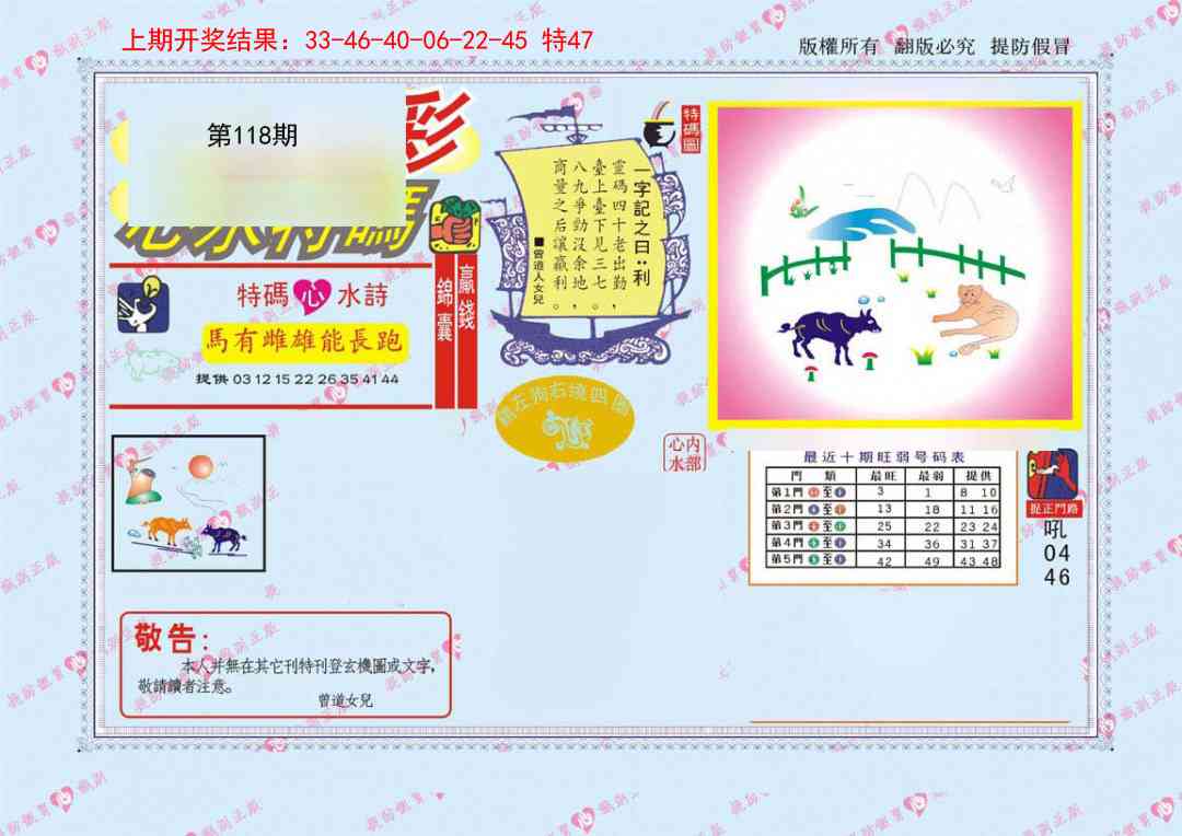 118期心水特码[图]