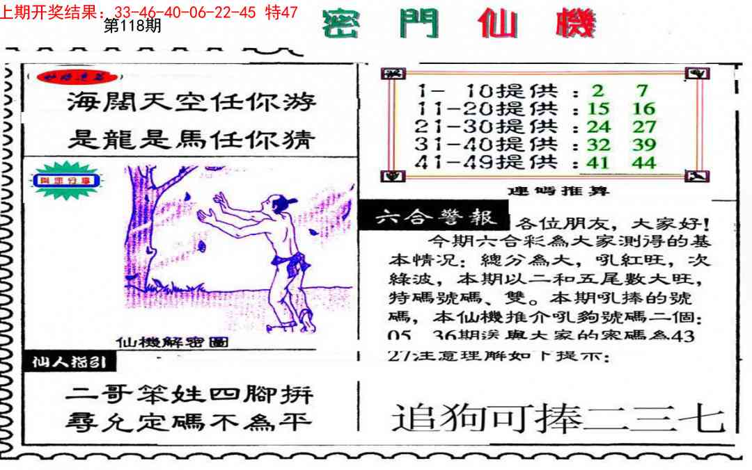 118期新密门仙机[图]