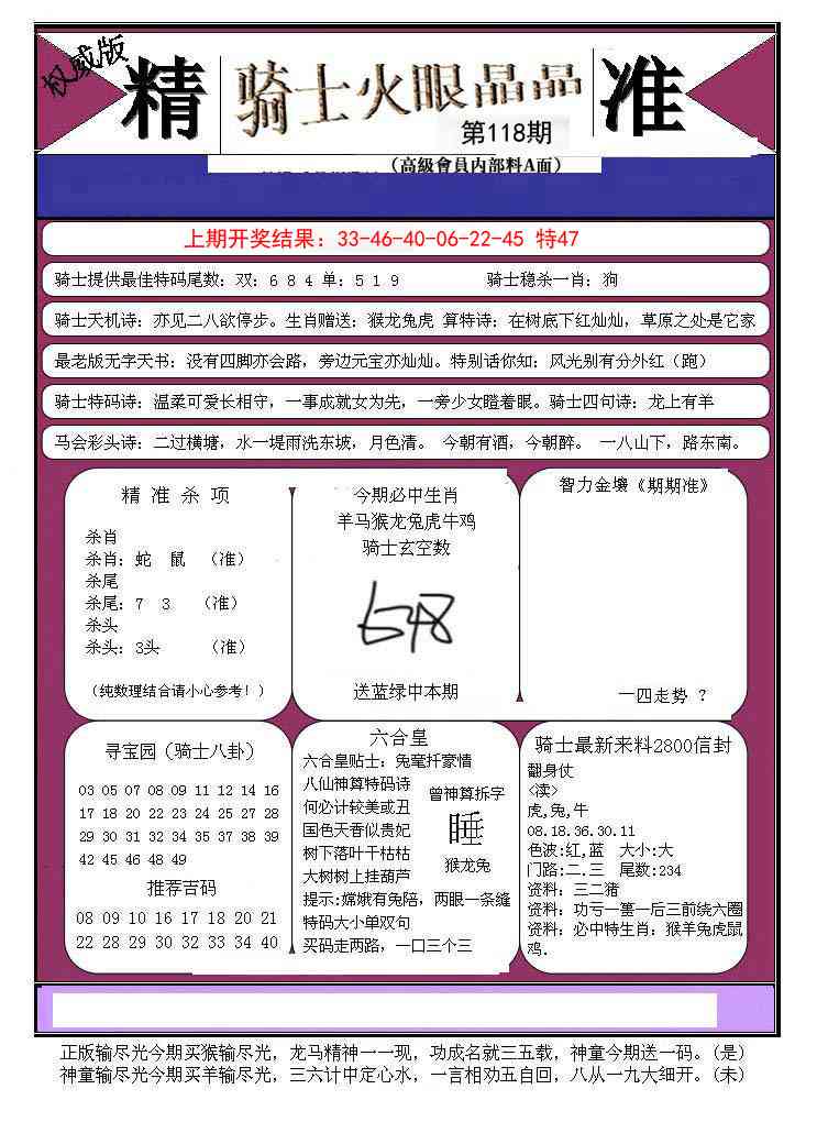 118期骑士火眼晶晶B[图]