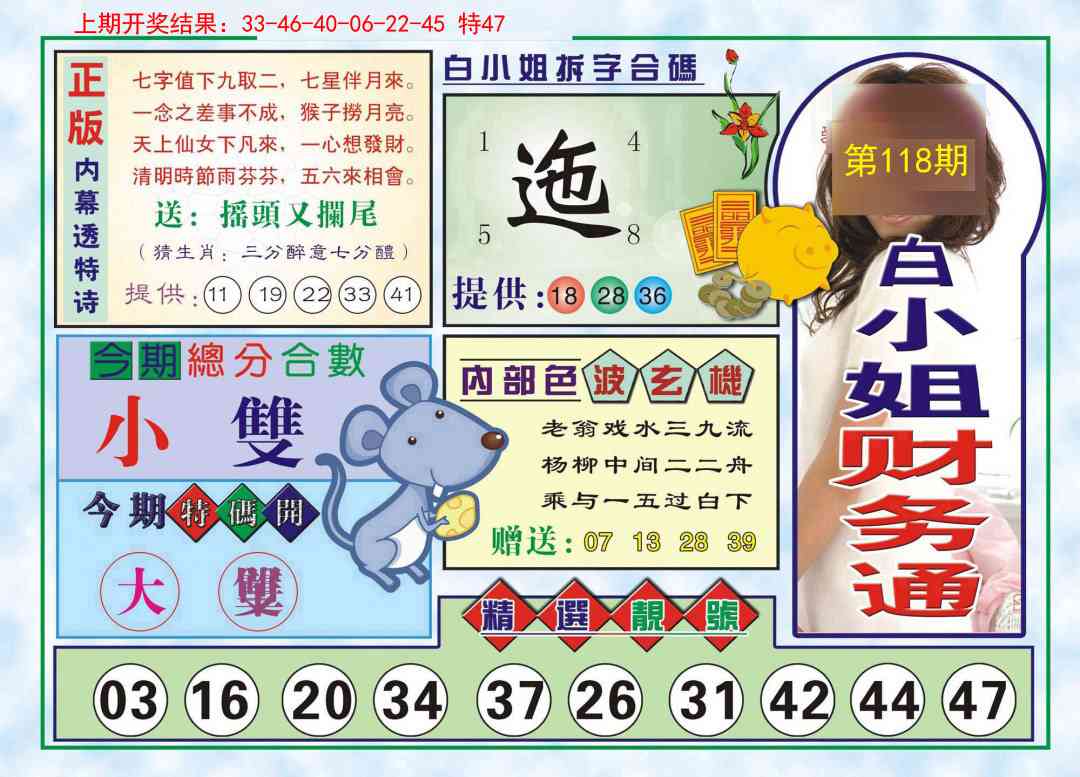 118期白小姐财务通[图]