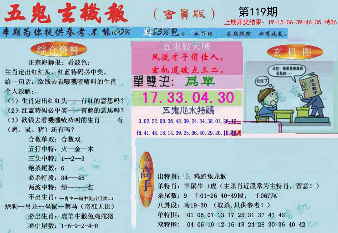 119期新五鬼玄机[图]