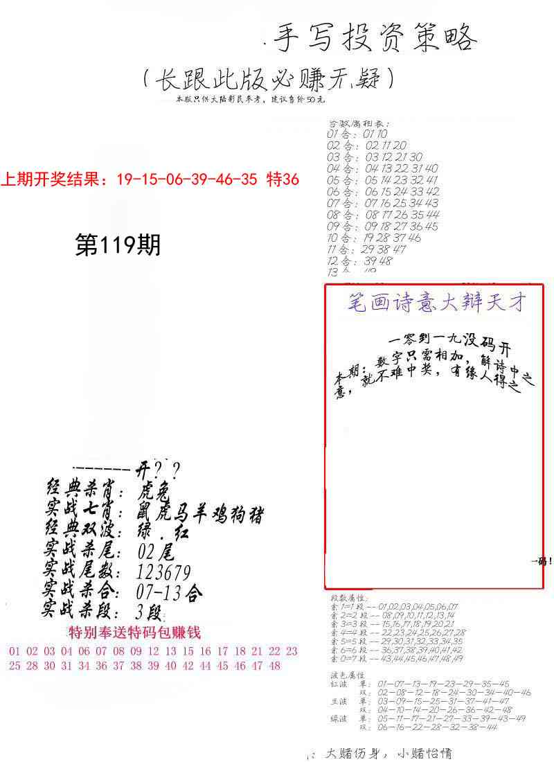 119期手写投资策略[图]