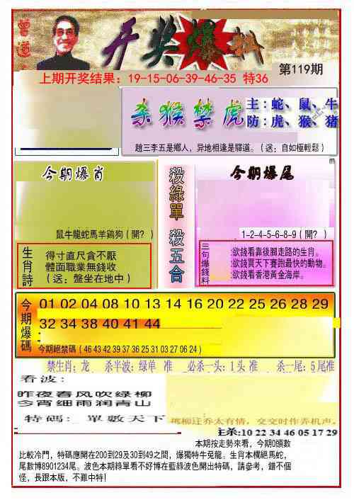 119期开奖爆料(新图推荐)[图]