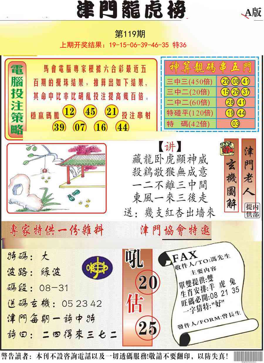 119期津门龙虎榜A[图]