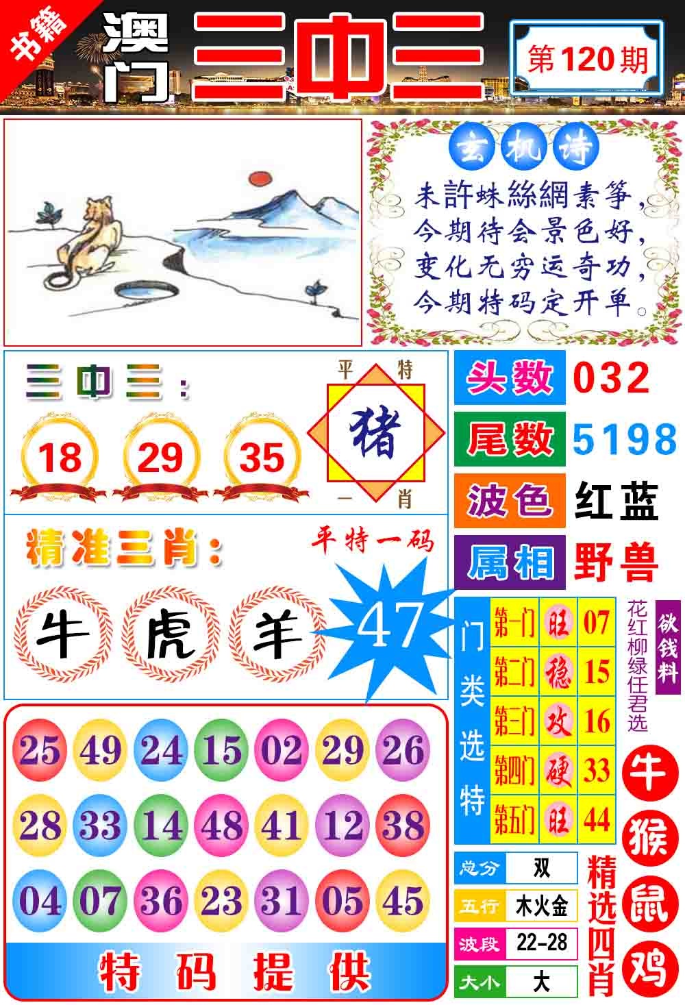 120期澳门宝典三中三[图]