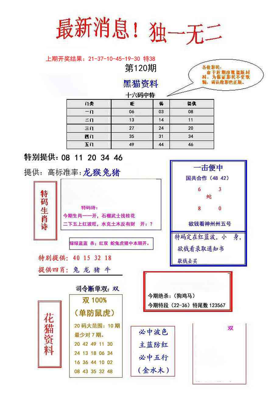 120期独一无二[图]