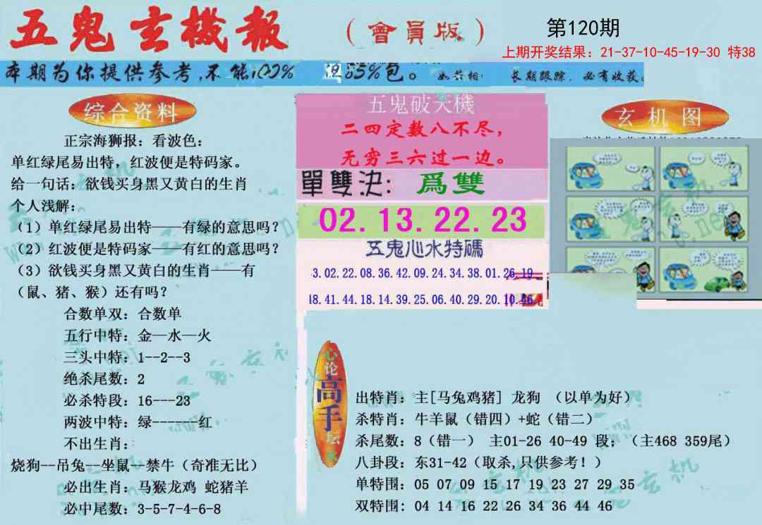 120期新五鬼玄机[图]