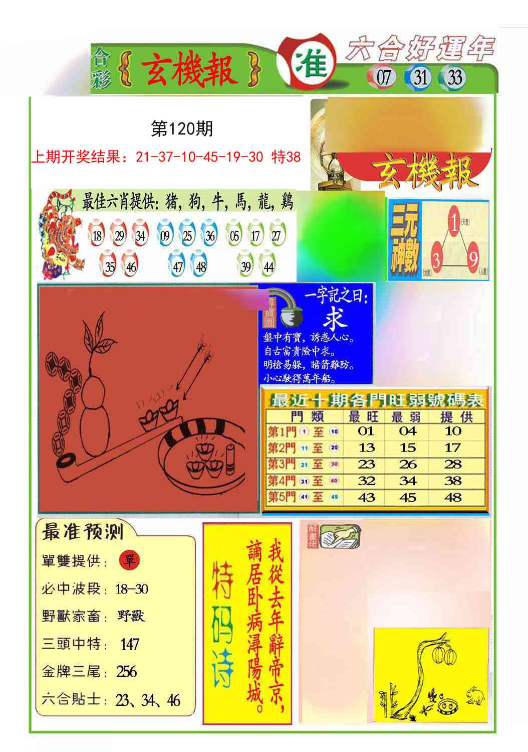 120期九龍玄机报(推荐)[图]