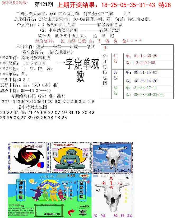 121期狗不理特码报[图]