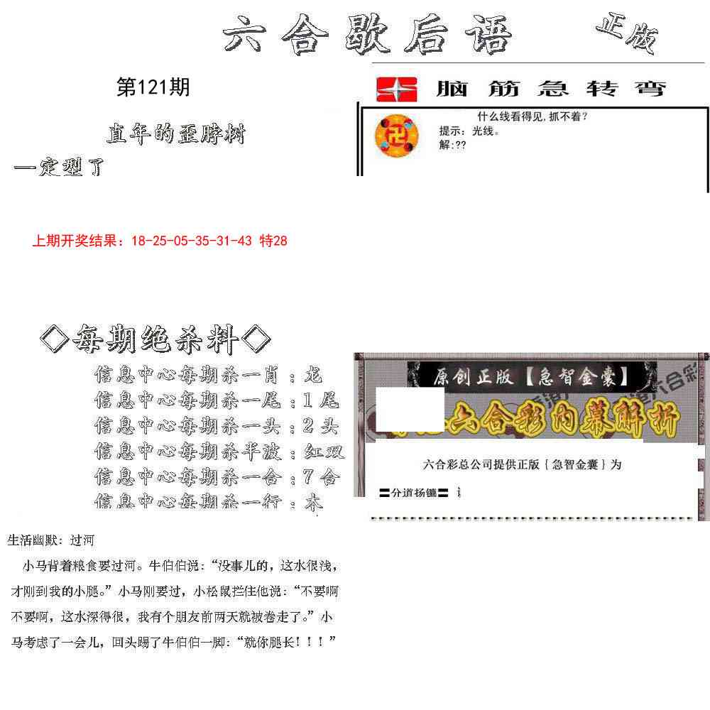 121期六合歇后语[图]