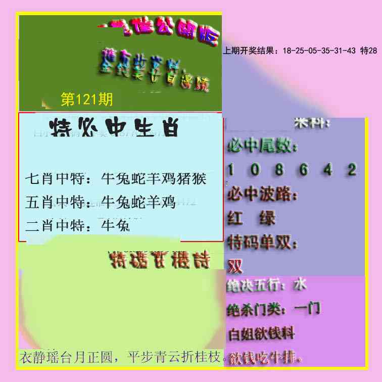 121期波肖门尾最佳公开版[图]