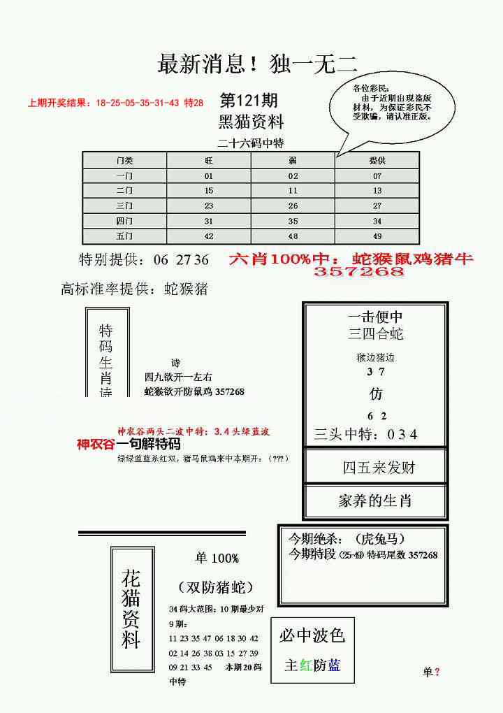 121期独一无二(正)[图]