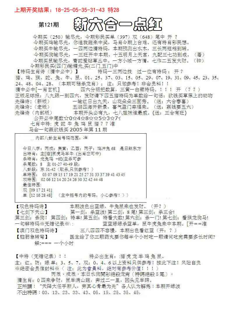 121期六合一点红A[图]