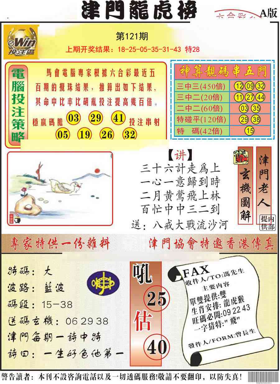 121期津门龙虎榜A[图]