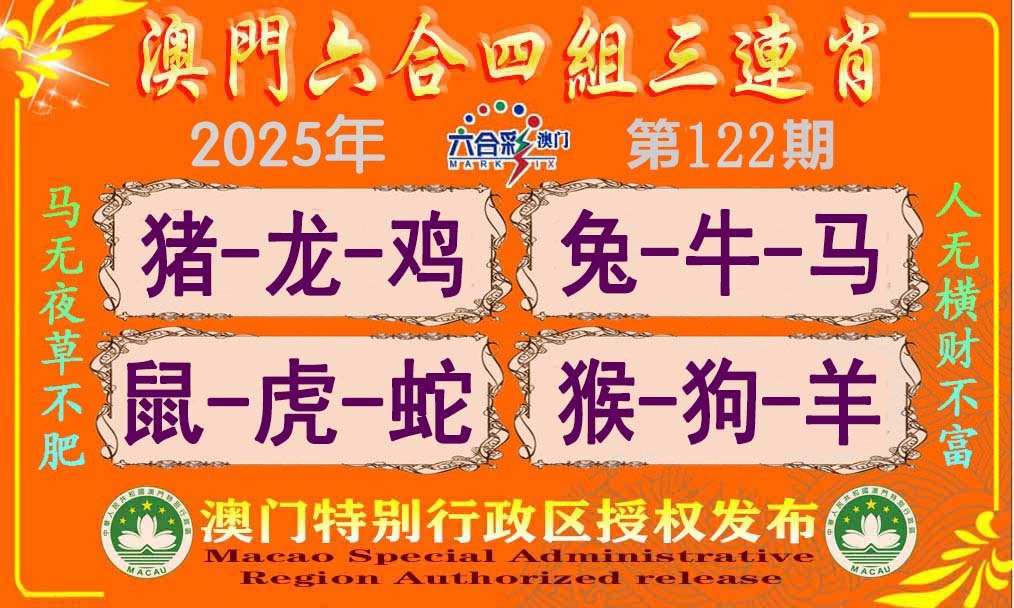 122期六合四组三连肖[图]