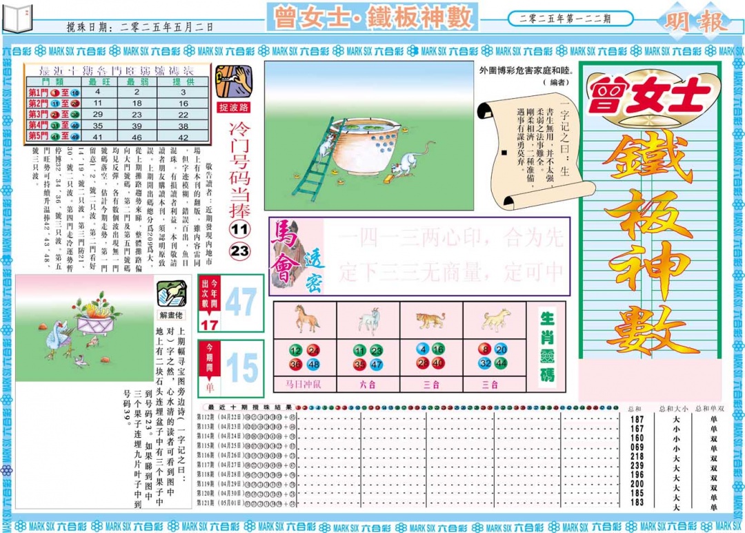 122期曾女士铁板神数A[图]