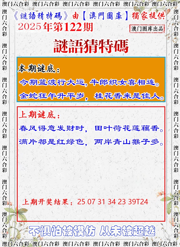 122期谜语猜特[图]