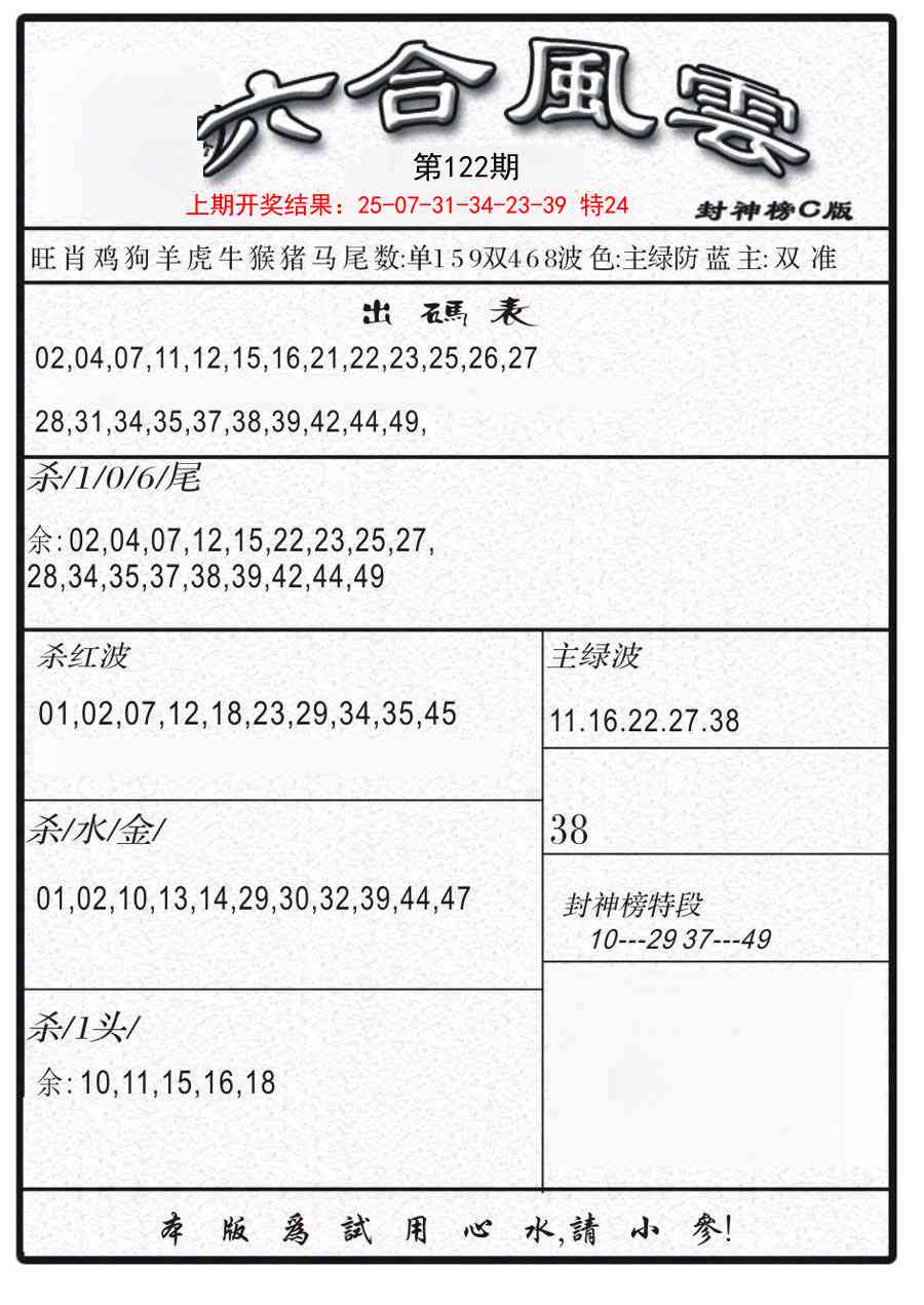 122期六合风云B[图]