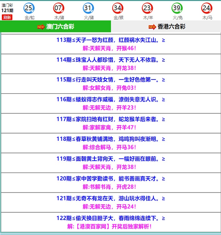 122期百家网玄机[图]