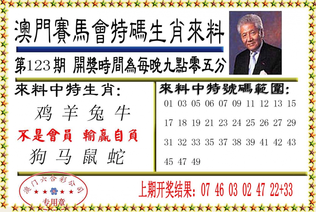 123期特码生肖来料[图]