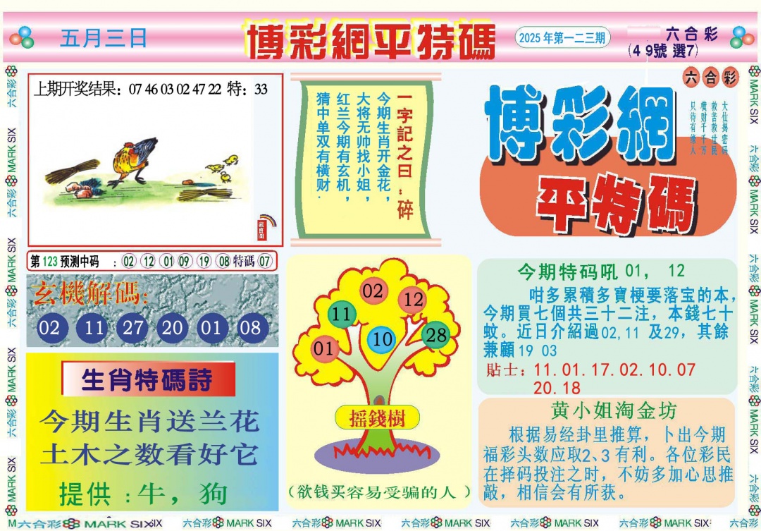 123期博彩网平特报[图]