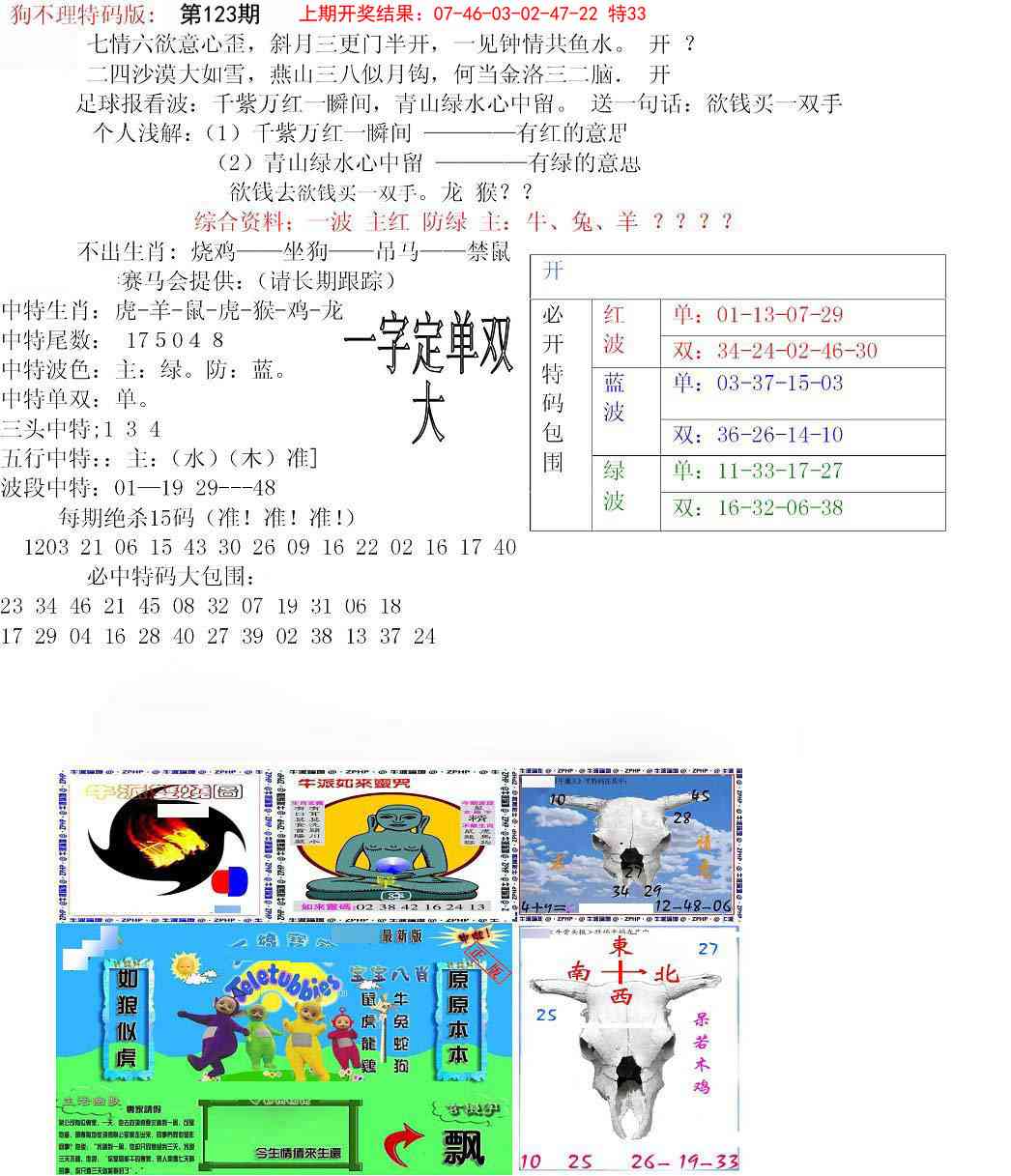 123期狗不理特码报[图]
