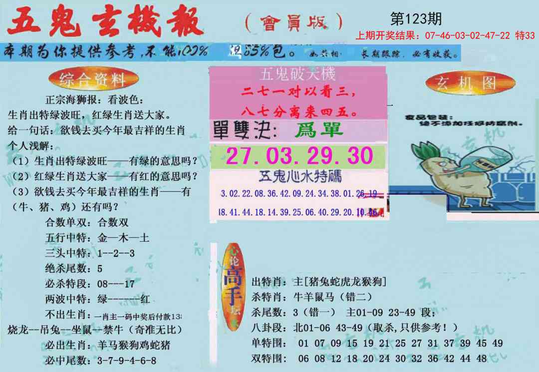 123期新五鬼玄机[图]