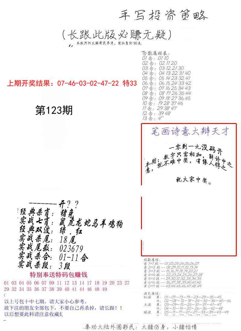 123期手写投资策略[图]