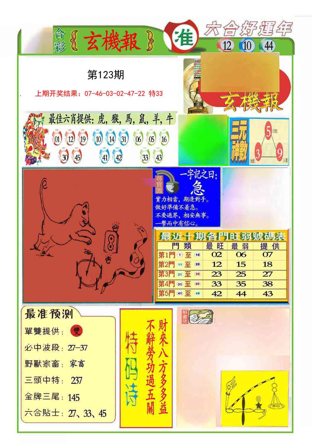 123期九龍玄机报(推荐)[图]