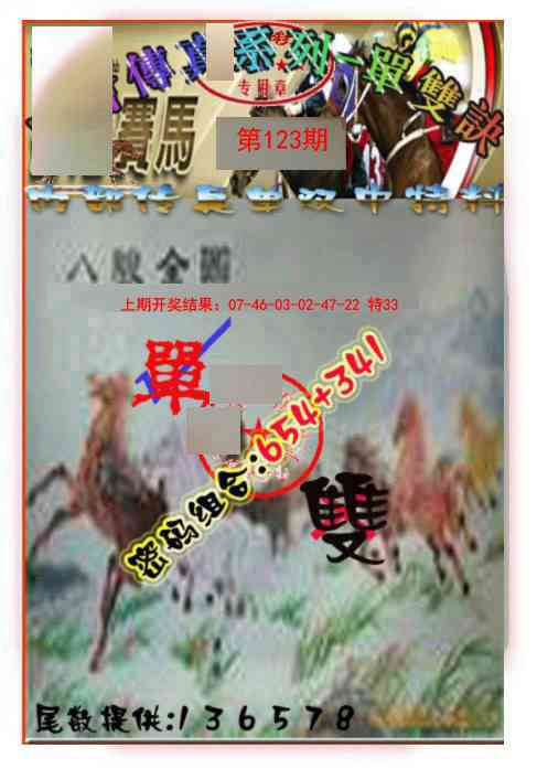 123期马会传真-单双诀[图]