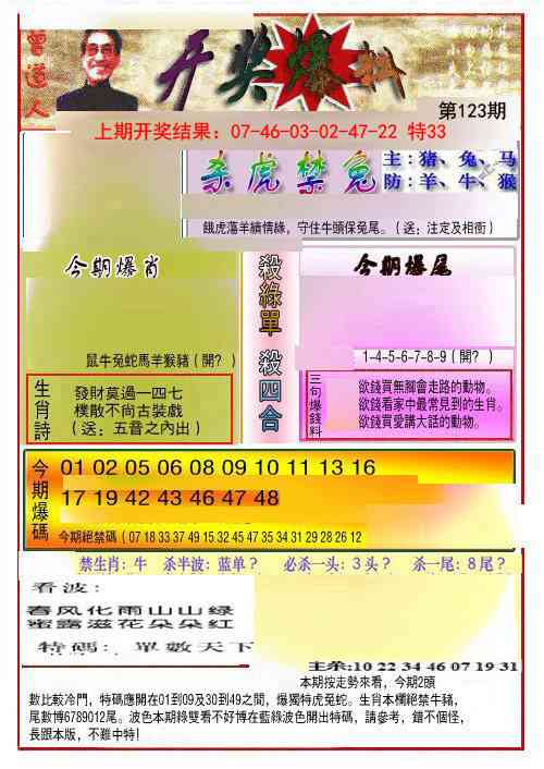 123期开奖爆料(新图推荐)[图]