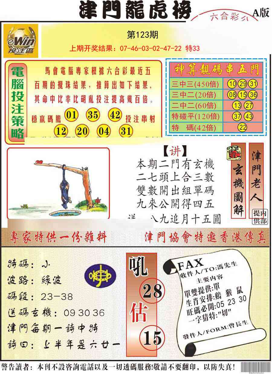 123期津门龙虎榜A[图]