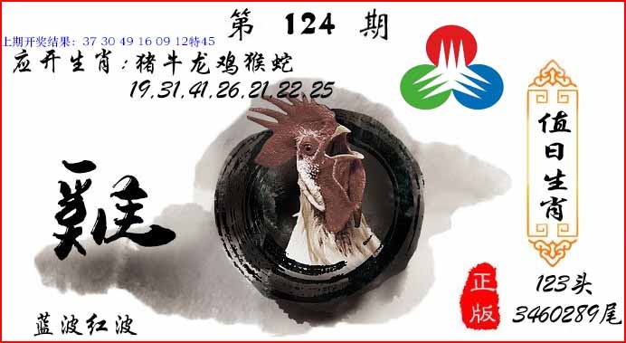 124期值日生肖[图]