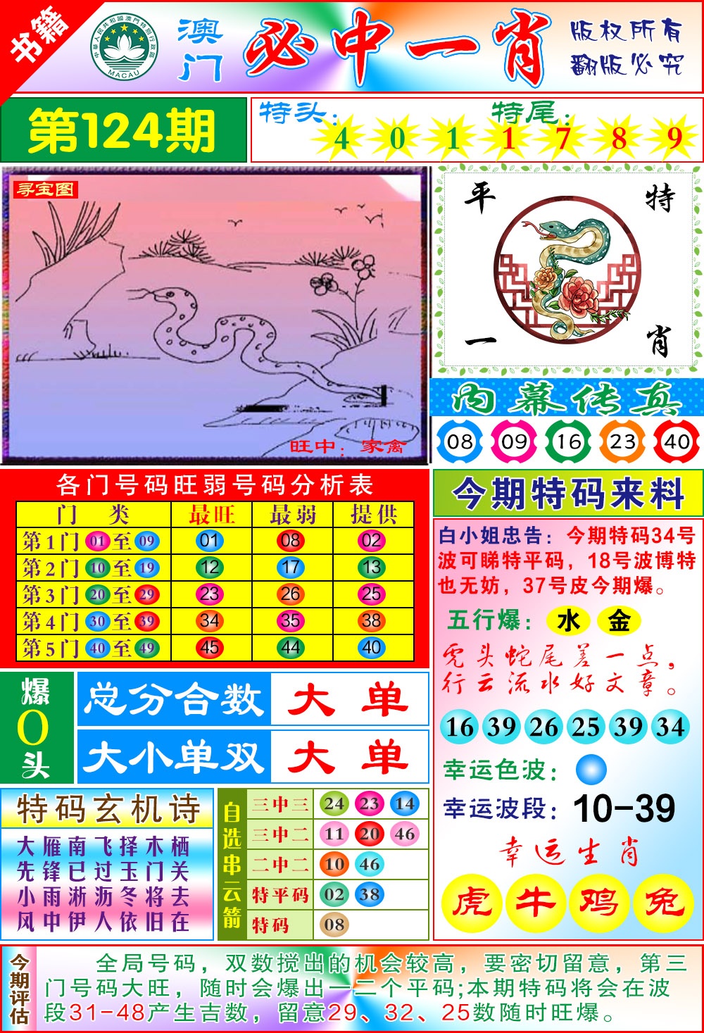 124期澳门玄机一特[图]