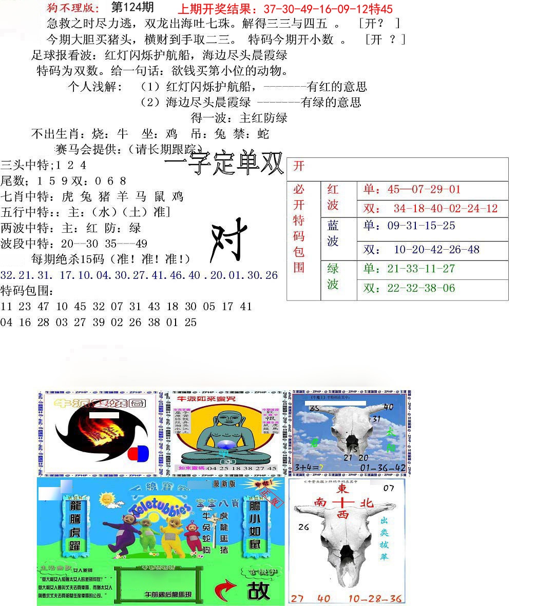 124期狗不理特码报[图]