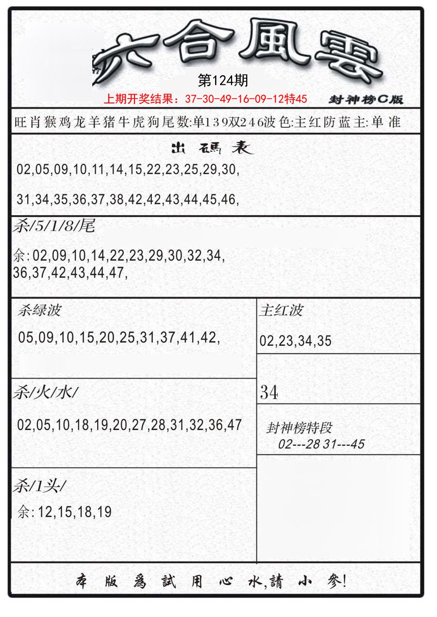 124期六合风云B[图]