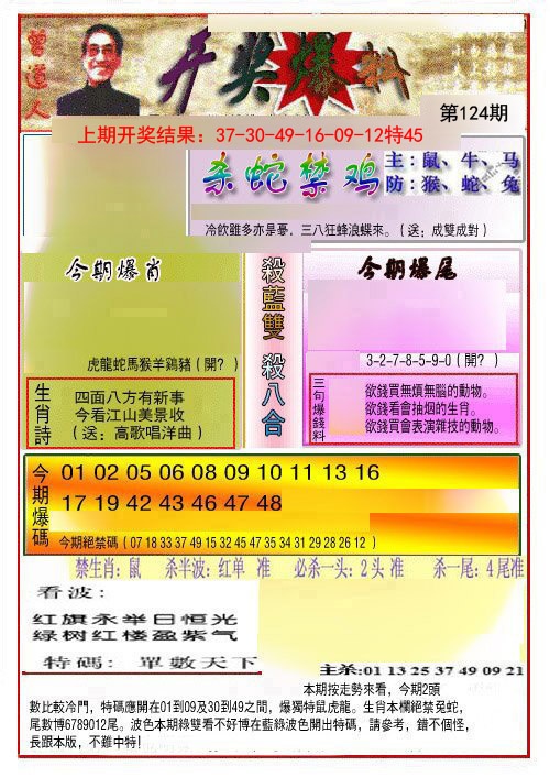 124期开奖爆料(新图推荐)[图]