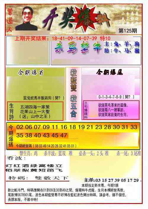 125期开奖爆料(新图推荐)[图]
