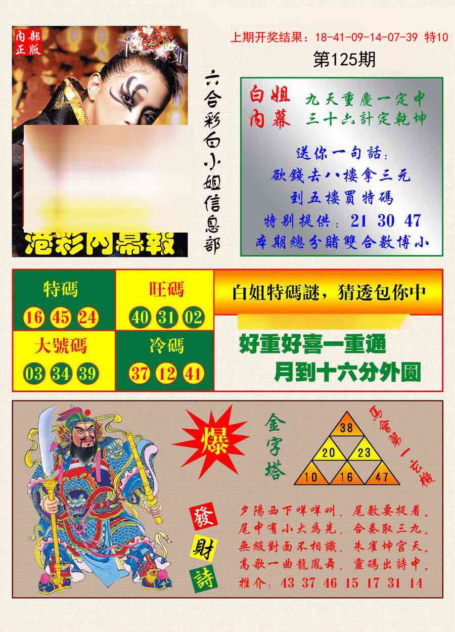 125期港彩内幕报[图]